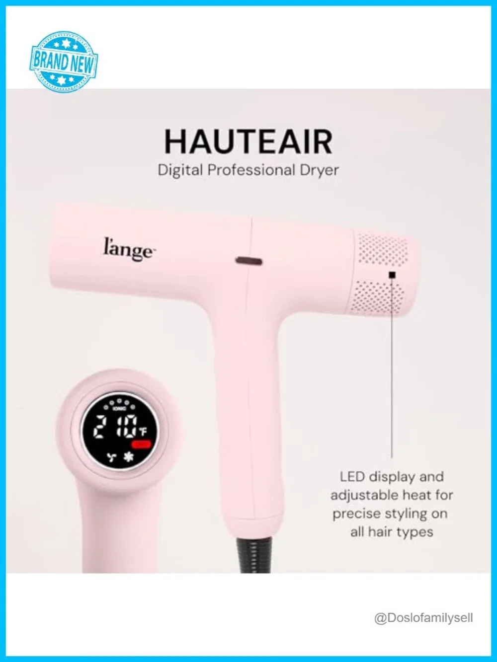 Professional Hair Dryer with LED Display, Ionic Tech, Cool Shot, Self-Cleaning